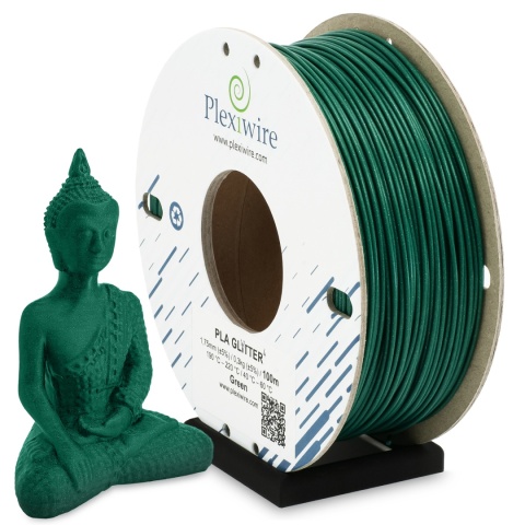 FILAMENT PLA Glitter Plexiwire 1,75mm Zielony 0.3kg/100m FILAMENT PLA Glitter Plexiwire 1,75mm Zielony 0.3kg/100m